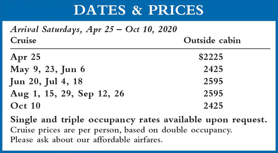 Crown Adriatic II Dates and Prices 2020