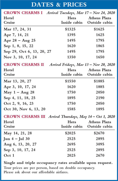 Crown Charms Dates and Prices 2020